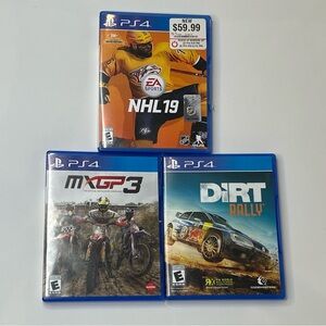 PS4 Game Bundle: NHL 19, MXGP 3, Dirt Rally